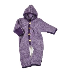 Overall - Umschlagb�ndchen und Kapuze, Woll-Fleece (100% Merinowolle kbT), COSILANA, violett