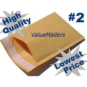 25 #2 8.5x12 KRAFT BUBBLE MAILERS PADDED ENVELOPES #2 by Mail & Ship / Moving