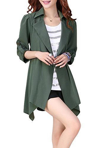 (Goldjapan)ゴールドジャパン 大きいサイズ レディース カラー スプリングコート カーディガン ボレロ トレンチ ショート丈コート 長袖 長そで 七分袖 7分袖 ゆったり 着痩せ 体型カバー98081