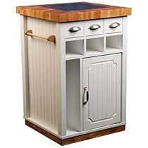 Hot Sale Granite Top Kitchen Cart - Double Sided Cabinets a (White) (35"H x 24"W x 24"D)