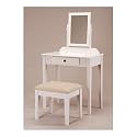 Furniture online: White Bedroom Vanity Table with Tilt Mirror & Cushioned Bench