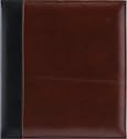 Pinnacle 60 Page Magnetic Faux Leather Ring Bound Photo Album 8x10, Brown and Black