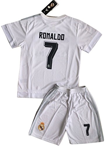 Cristiano Ronaldo #7 Real Madrid 2015/2016 Home Jersey & Shorts for Kids (9-10 Years Old)