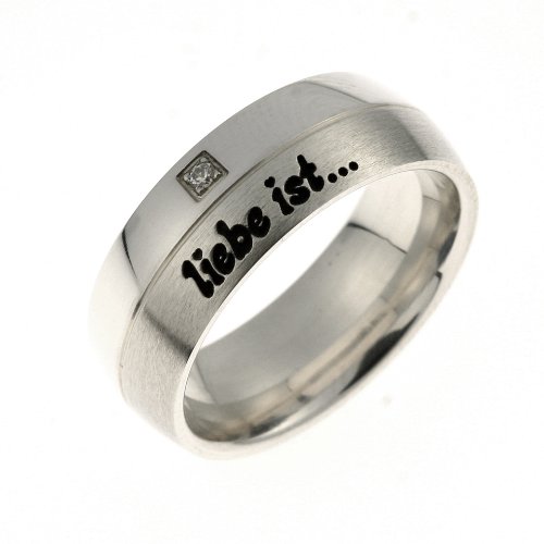 Liebe ist... Freundschaftsring 925 Silber mit 1x Diamant + Gutschein f&uuml;r eine individuelle Preisvergleich