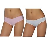 2 PACK: Womens Soft Low Rise Thong Knickers / Underwear Panties (Seamless) – Brands: La Senza, Ambrielle – Size: Smal Reviews