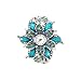 Shihao Gorgeous Flower Women Bracelet Watch in Graytone Plate Stunning Blue Crystal Beads Floral Design II