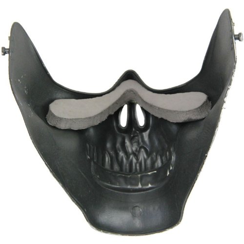 niceeshop(TM) Skull Skeleton Airsoft Paintball Half Face Protect Mask For Halloween-Antique Gold