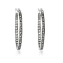 Sterling Silver Marcasite and Crystal "Inside-Out" Hoop Earrings