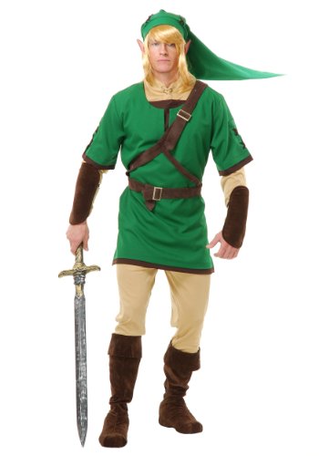 Charades Men's Elf Warrior Costume Set, As shown, Small