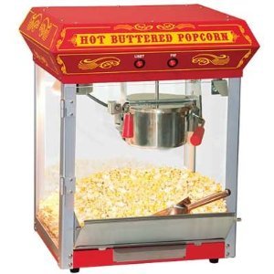 "Funtime FT421CR Antique Carnival-Style 4-Ounce Tabletop Hot-Oil Popcorn Popper, Red"