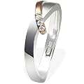 Goldmaid Damen-Ring Weissgold Rotgold 585 Bicolor 3 Brillanten 0,05ct Pa R4266RG