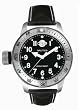 Nautica Men's Brushed Stainless Steel case Black Leather Strap Watch