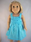 A Ruffled Light Blue Sundress Made for the 18 Inch Doll Like the American Girl Doll Series