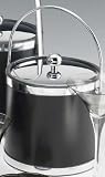 Review Kraftware  / Kraftware 67568 Sophisticates Black with Polished Chrome 3 Quart Ice Bucket with Bale Handle, Bands and Metal Cover