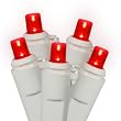 Set of 20 Battery Operated Red LED Wide Angle Christmas Lights White Wire