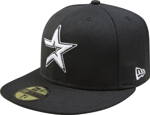MLB Houston Astros Black with White 59FIFTY Fitted Cap (7 1/4)