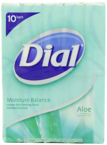 Dial Aloe Moisture Balance Soap Bar, 4-Ounce Bars, 10-Count (Pack of 3)