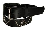 BeltsandStuds Goth Punk 3 Cross Studded Black Snap on Belt