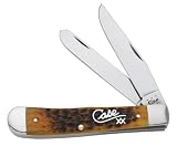 Case Cutlery 10128 Case Trapper Knife, Goldenrod Bone