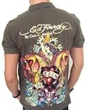 Ed Hardy - New Ed Hardy Mens Love Kills Slowly Rhinestone Polo Pique Shirt