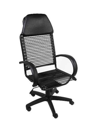 ITALMODERN Bungie Executive Office Chair, Black Bungies / Graphite Black Frame