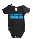 from jonny cotton Ive already got more hair than my daddy funny babygrow baby shower gift suit 0/3 Months Black vest sky blue print