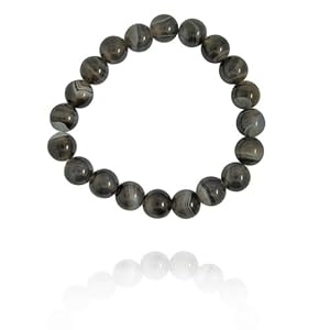 10mm Round Botswana Agate Bead Bracelet, 8