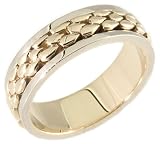 14K Two-Tone Gold Unique Design Comfort Fit Wedding Band Ring