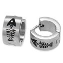 Urban Male Mens Stainless Steel Hinged Hoop Earrings