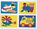 Puzzle Sets Transportation Puzzles Set includes an airplane, train, helicopter and fire truck Made of soft crepe rubber, these colorful puzzles are used to improve eye-hand coordination, fine motor skills, and cognitive abilities. Each puzzle is washable and comes with a sturdy plastic storage tray and removable assembly pattern. Each measures 8 1/4' x 11 1/2' x 3/16', with 13 to 27 pieces Product photo may not exactly match the product offered for sale. Please refer to the product description.
