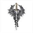 Pair Of Medieval Dragons Wall Plaque With Dagger Knife