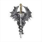 Pair Of Medieval Dragons Wall Plaque With Dagger Knife