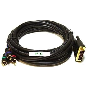 12ft Premium Gold Series DVI-I to Component Video (RGB) Cable by PTC
