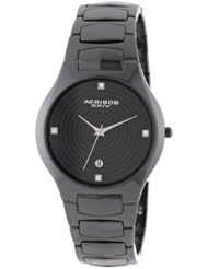 Akribos XXIV Womens AK516BK Ceramic Slim Quartz Watch