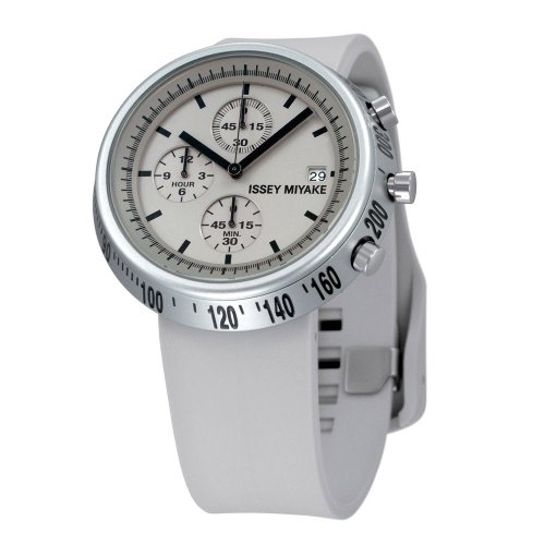 Issey Miyake Midsize SILAT004 White Trapezoid: AL Collection Chronograph Watch