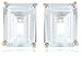 14k Choice of White or Yellow Gold 8x6mm Aquamarine Emerald Cut Stud Earrings