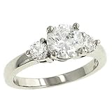 3 Stone Eng Ring with 2 Round Side Dmds .40ct (CZ ct)