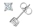 Princess Cut Solitaire Stud Diamond Earrings 1/4 Carat (ctw) in 14K White Gold