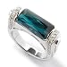  : 18K WHITE GOLD INDICOLITE TOURMALINE PARAIBA APATITE DIAMOND RING