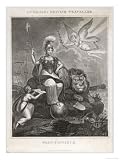 An Imperious Britannia with Her Foot on the Shield of Europe Art Giclee Poster Print, 18x24