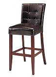 Set of 2 29H Bar Stools Dark Brown Finish