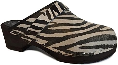 Moheda 'Lena' Swedish Clogs - Zebra - Size EU41