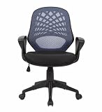 Modern New Fire Resistant Ergonomic Gas Lift Office Swivel Fabric Mesh Chair Red Black Blue(Blue Color) Adjustable Height Medium Back Office Chair Business Chair Furniture