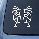 CMI570 Southwestern Kokopelli Flute Players | Die Cut Vinyl Car Decal Sticker for Car Window Bumper Truck Laptop Ipad Notebook Computer Skateboard Motorcycle | Premium White Vinyl Decal | 6.2