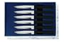 Rada Cutlery Six Serrated Steak Knives 6 Pc Boxed Gift Set, Made in USA, Dishwasher Safe Black Handles (G26S)