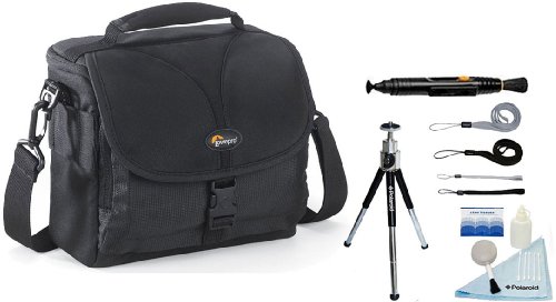 Lowepro Rezo 160 AW Shoulder Bag + Accessory Kit For Canon EOS Rebel SLR T3/T3i/T2i/T1i/EOS 1D MARK III/1D MARK IV/1DS MARK II/5D/7D/20D/30D/40D/50D/60D/XS/Xsi/Xti/ Olympus Evolt E-3/E-5/E30/E410/E420/E450/E520/E620/E411/PEN E-P1/E-P2/E-P3/E-PL1/E-PL1s/E-PL2/E-PL3 Sony Alpha SLT-A55V/L/A390/A580/A560/A65/A55/A35/A33/A33L/A900/A100K/A230L/A290/A300K/A330L/A350K/A380L/390L/A500/A500L/A550L/A580L/A700K/NEX3/NEX5 DSLR Digital Cameras