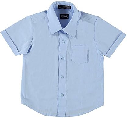 French Toast Boys Short Sleeves Dress Shirt - E9005,Blue, 2t