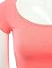 JJ Perfection Women's Solid Basic Short Sleeve Stretch Scoop Neck Crop Top