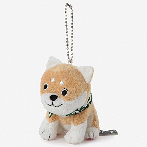 Jananese Dog Brown Mameshiba Mascot Plush Doll with Furoshiki Bag Chain Strap Wankodo