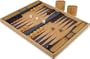 Beech & Blue Veneer Wood Backgammon Set - Table Top